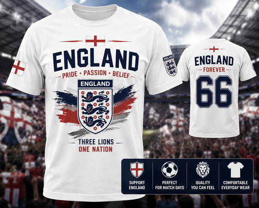 England Fan T-Shirt (Choose your Number)