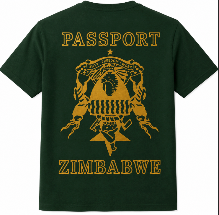 Zimbabwe Passport Premium Heritage T-Shirt – Green & Gold | Zimbabwe Pride Graphic Tee |