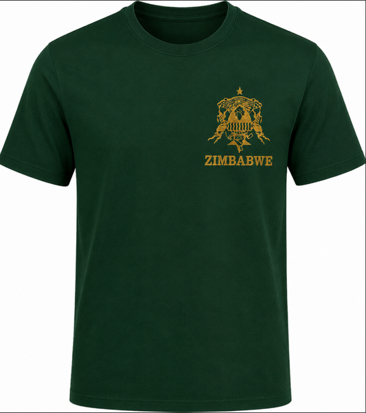 Zimbabwe Passport Premium Heritage T-Shirt – Green & Gold | Zimbabwe Pride Graphic Tee |