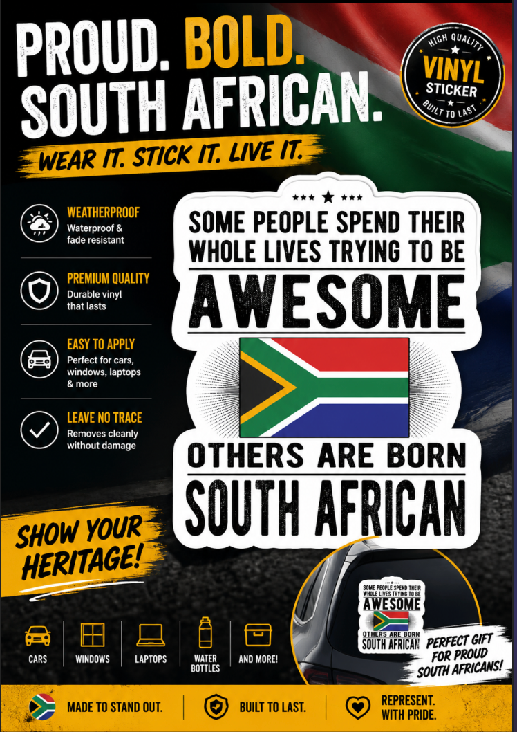 Some People Spend Their Whole Lives Trying to Be Awesome, Others Are Born South African T-Shirt | Funny South Africa Pride Tee