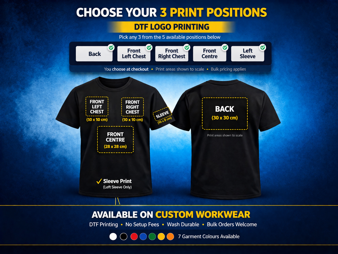 20 Custom Printed Work T-Shirts – Gildan Heavy Cotton | Business Logo Uniform Bundle
